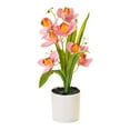 thumbnail image 2 of Artificial Potted Flowers,Artificial Orchids Bonsai with Vase,Artificial Flowers Bonsai Realistic Plastic Flower Fake Flowers for Home Table and Cabinet Decoration Party and Wedding Decor Flowers,B, 2 of 4