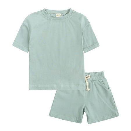 Akiihool Toddler Girls Outfits Baby Girl Summer Clothes Toddler Outfit Sleeveless Shirt Swing Cami Tank Top Cute 2 Piece Short Set 1-5 Years(Mint Green 12-13 Years)