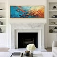 thumbnail image 3 of IDEA4WALL Extra Large Framed Canvas Print Wall Art Colorful School of Fish in Blue and Orange Wall Decorative Impressionist Fine Art Modern Oversized Artwork Relax/Calm for Living Room - 60"x20", 3 of 5