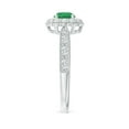 thumbnail image 3 of Angara Natural 0.45 Ct. Emerald with Diamond Halo Ring in 14K White Gold for Women (Ring Size: 11), 3 of 10