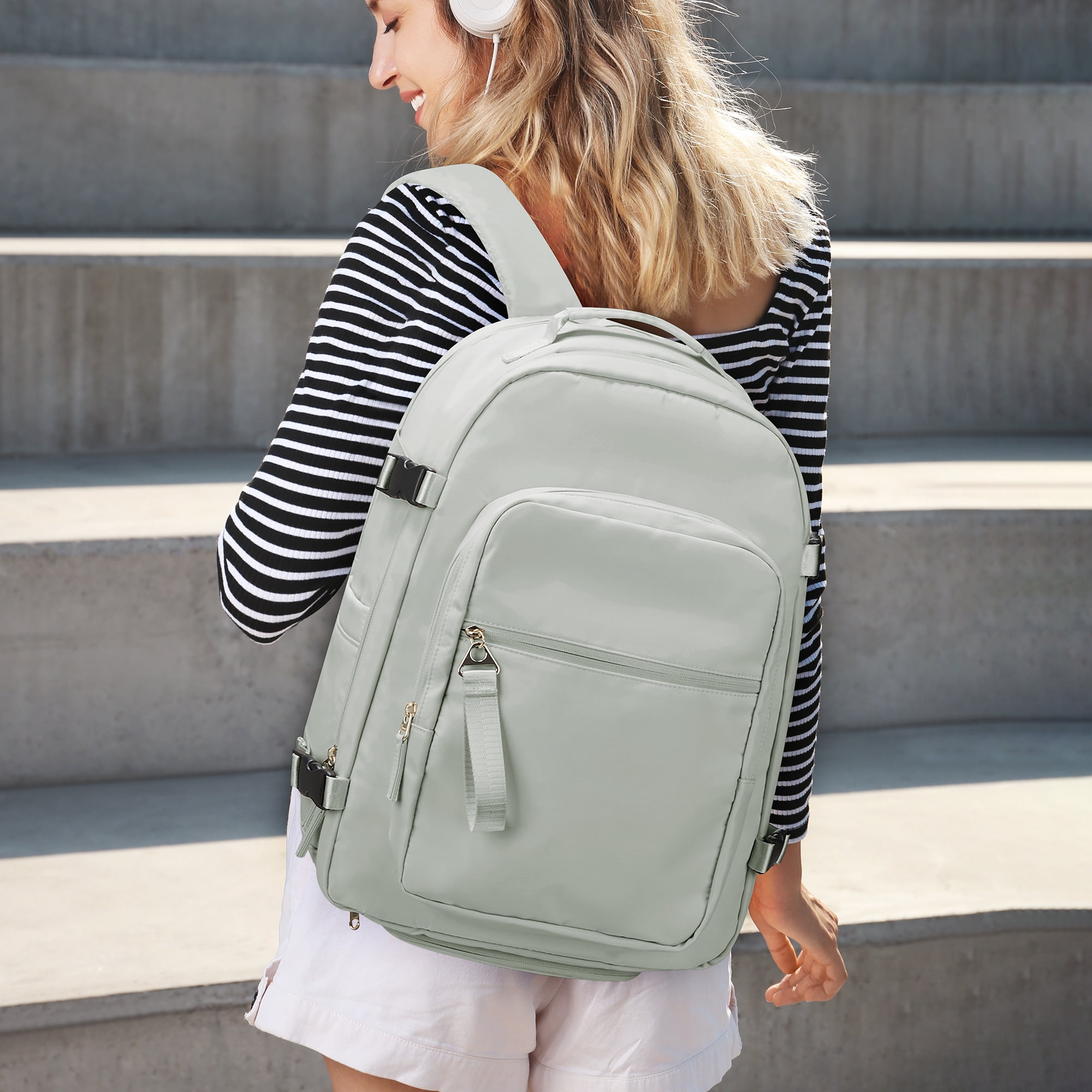 Vacuum Seal Backpack for Travel with Vacuum Compression, Air Seal Travel Backpack with Portable Air Pump Carry on Luggage Airline Approved for Women Men Large Vac Pack Airback Laptop Backpack Green