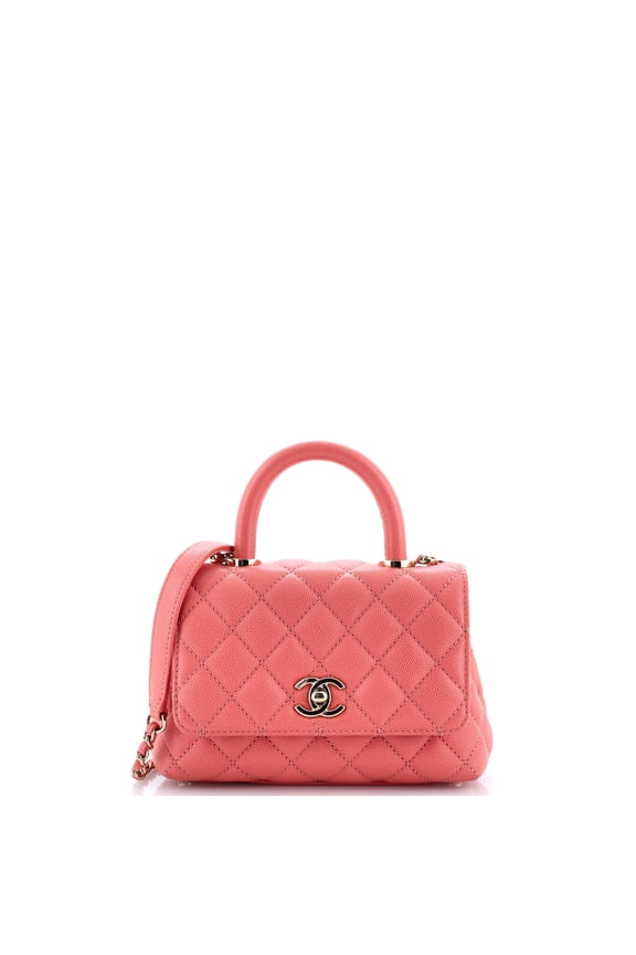 Pre-Owned Coco Top Handle Bag Quilted Caviar Extra Mini By Rebag