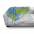 thumbnail image 3 of Earth Soft Flannel Fleece Blanket, Vibrant Globe of Earth in Heart Shape Love the World Care for Environment, Cozy Plush for Indoor and Outdoor Use, 70" x 90", Pale Blue Lime Green, by Ambesonne, 3 of 6