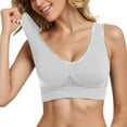 thumbnail image 5 of GPOECD Women Oversize No Wire Bra Supportive Seamless Underwear Comfortable Mesh Detail Z7171-White,XL, 5 of 5
