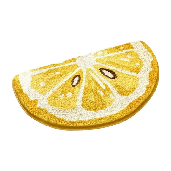 Semicircular Shape Fruit Carpet, Lovely Absorbent and Dry Fast Home Decorative Floor Mat for Bathroom Living Room, 23.62x15.74 inch