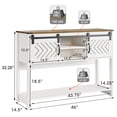 thumbnail image 2 of Aukfa 46" Farmhouse Console Table with Storage Shelf & Sliding Barn Doors, Wood Entryway Table with Storage for Living Room, Hallway, Foyer, White/Oak, 2 of 8