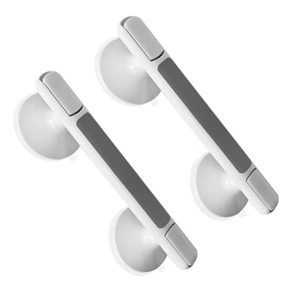 Tub and Shower Grab Bars, 2-Pack Suction Cup Handles, Removable Heavy Duty White