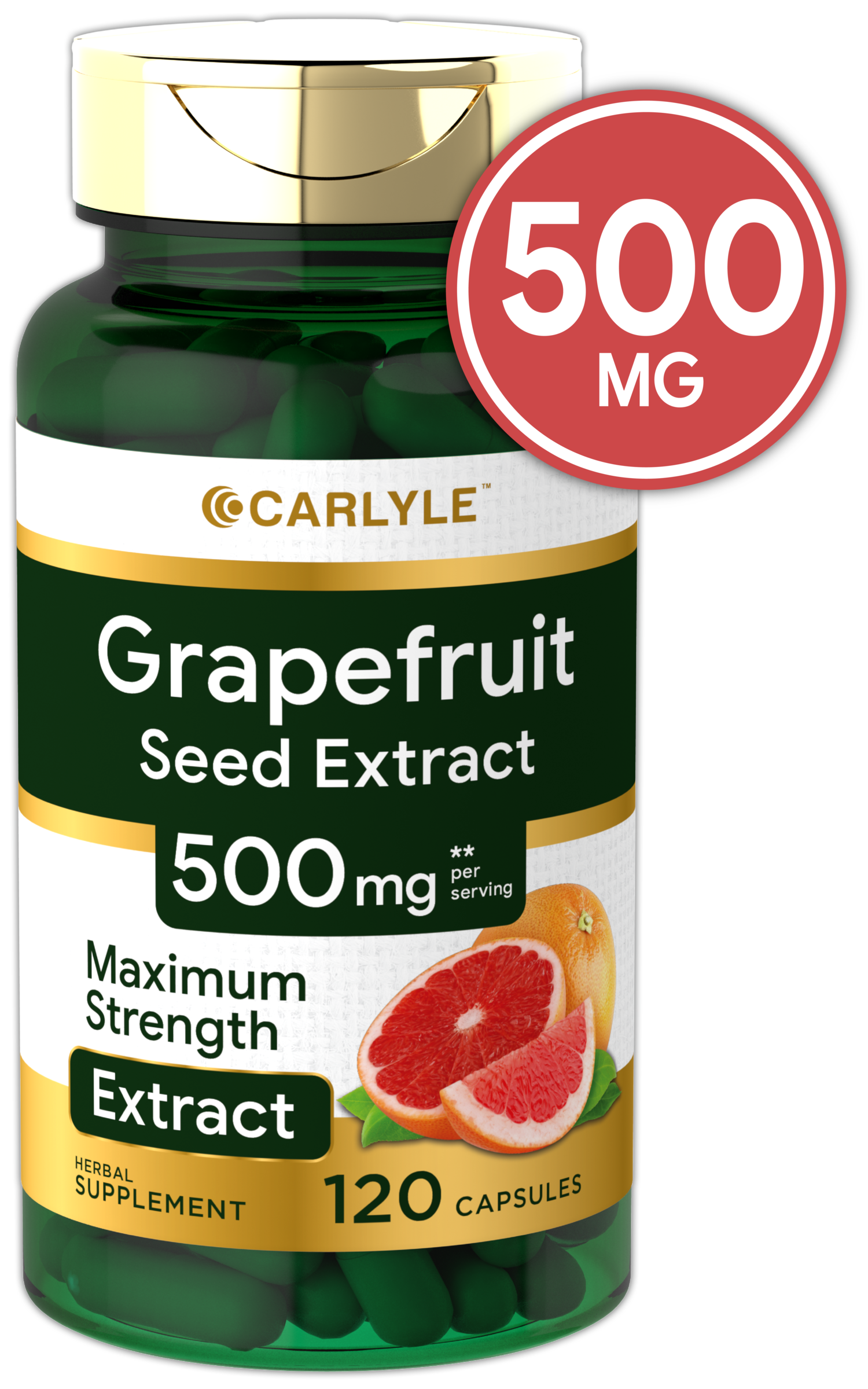 Carlyle Grapefruit Seed Extract 500 mg 120 Capsules ? Maximum Strength