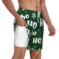 thumbnail image 3 of Picia Ho Ho Ho A pattern Mens Swim Trunks with Compression Liner Stretch Beach Shorts Quick Dry with Zipper Pockets No-Chafing Board Shorts-Small, 3 of 9