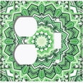 thumbnail image 4 of Metal Light Switch Plate Cover Green Mandala Icy Flower Tile Pattern MDL049, 4 of 13
