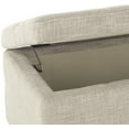 thumbnail image 4 of SAFAVIEH Madison Large Rustic Solid Upholstered Storage Bench, Stone, 4 of 6