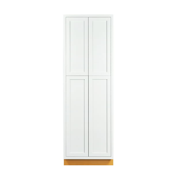 24" Wide 93" Tall Pantry Kitchen Cabinet Snow White Inset ...