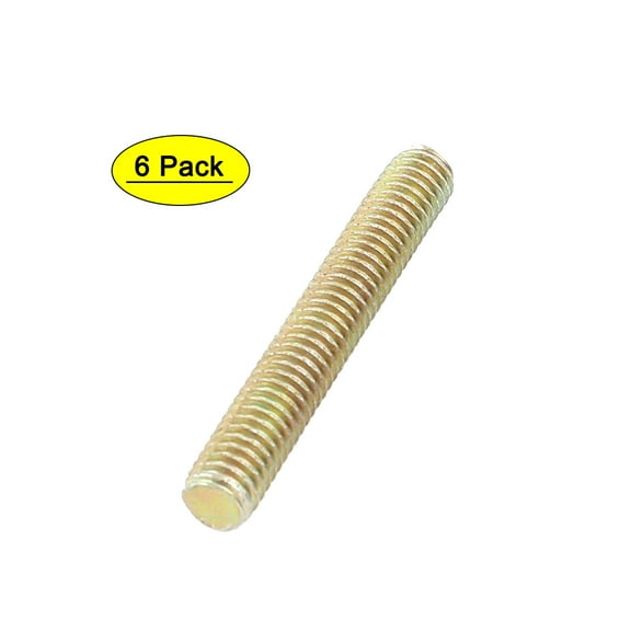 1mm Pitch M6 x 40mm Full Threaded Rod Bar Bronze Tone 6 Pcs