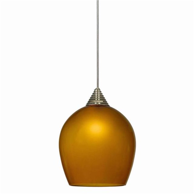 Benjara BM223561 5W Intégré LED Verre Pendentif Éclairage avec Gradateur Feature&44; Jaune Foncé