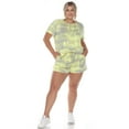 thumbnail image 2 of White Mark Women's Plus Size 2 Piece Top & Shorts Lounge Set, 2 of 6
