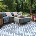 thumbnail image 4 of SAFAVIEH Courtyard Janey Bordered Indoor/Outdoor Area Rug, Blue/Light Beige, 8' x 11', 4 of 10