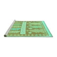 thumbnail image 2 of Ahgly Company Machine Washable Indoor Square Southwestern Turquoise Blue Country Area Rugs, 8' Square, 2 of 4