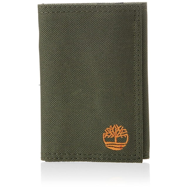 Billetera Timberland Trifold de nailon para hombre, color verde oliva
