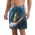 thumbnail image 2 of KLL Surfing Guinea Pig Men's Casual Summer Beach Shorts Hawaiian Shorts with Pockets-X-Large, 2 of 5