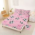 thumbnail image 2 of Manfei Cute Ribbon Bowtie Bed Sheets,American Soccer Full Size Sheets,4pcs,1 Flat Sheet,1 Fitted Sheet and 2 Pillowcases, 2 of 6