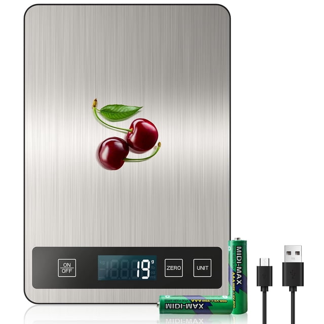 Báscula de cocina izeyu B1 recargable por USB, precisión de 15 kg