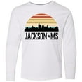 thumbnail image 3 of Inktastic Jackson Mississippi Skyline Retro Long Sleeve Youth T-Shirt, 3 of 5