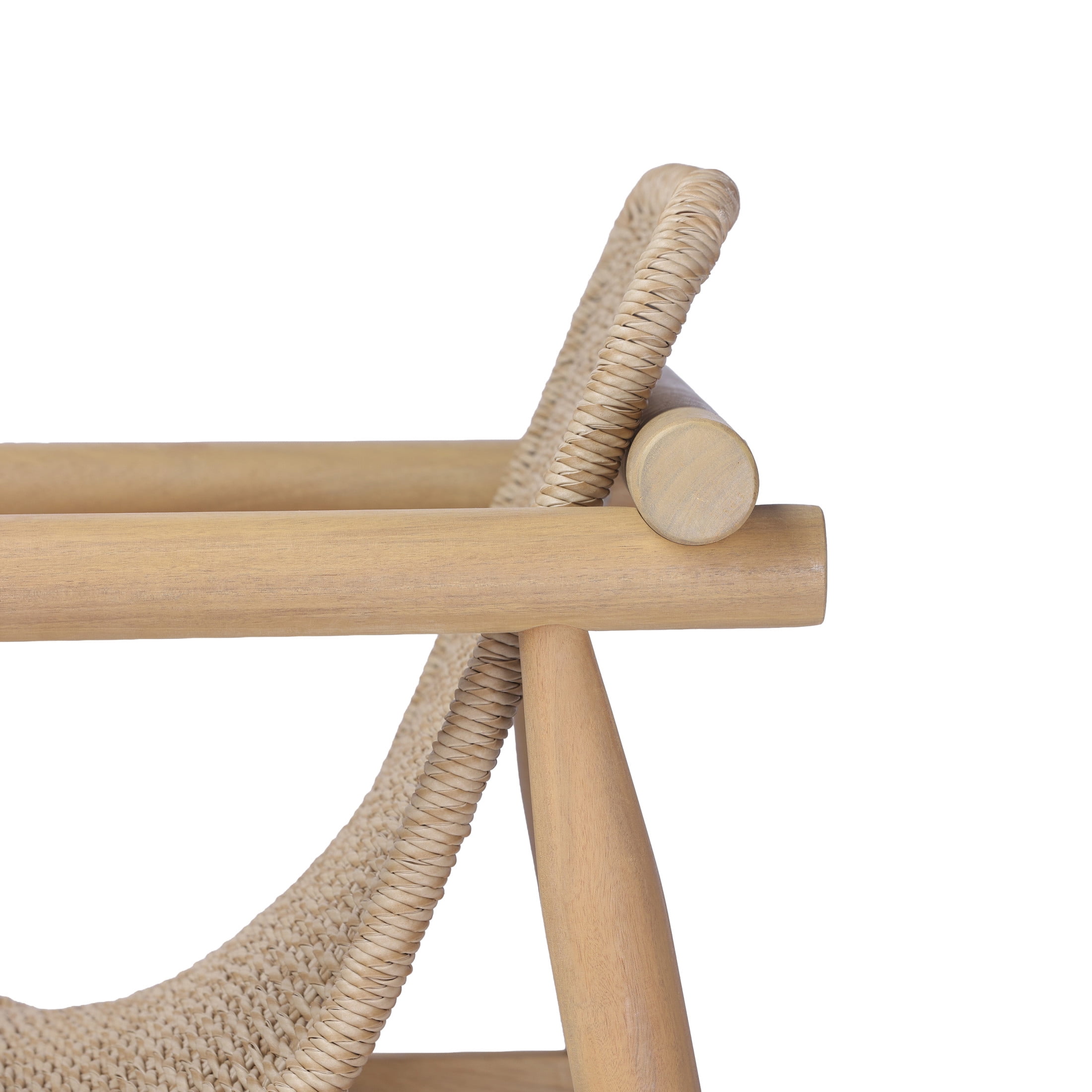 Christopher Knight Home Bohemian Patio Lounge Chair, Acacia Wood with Wicker Seat, Light Teak+Beige