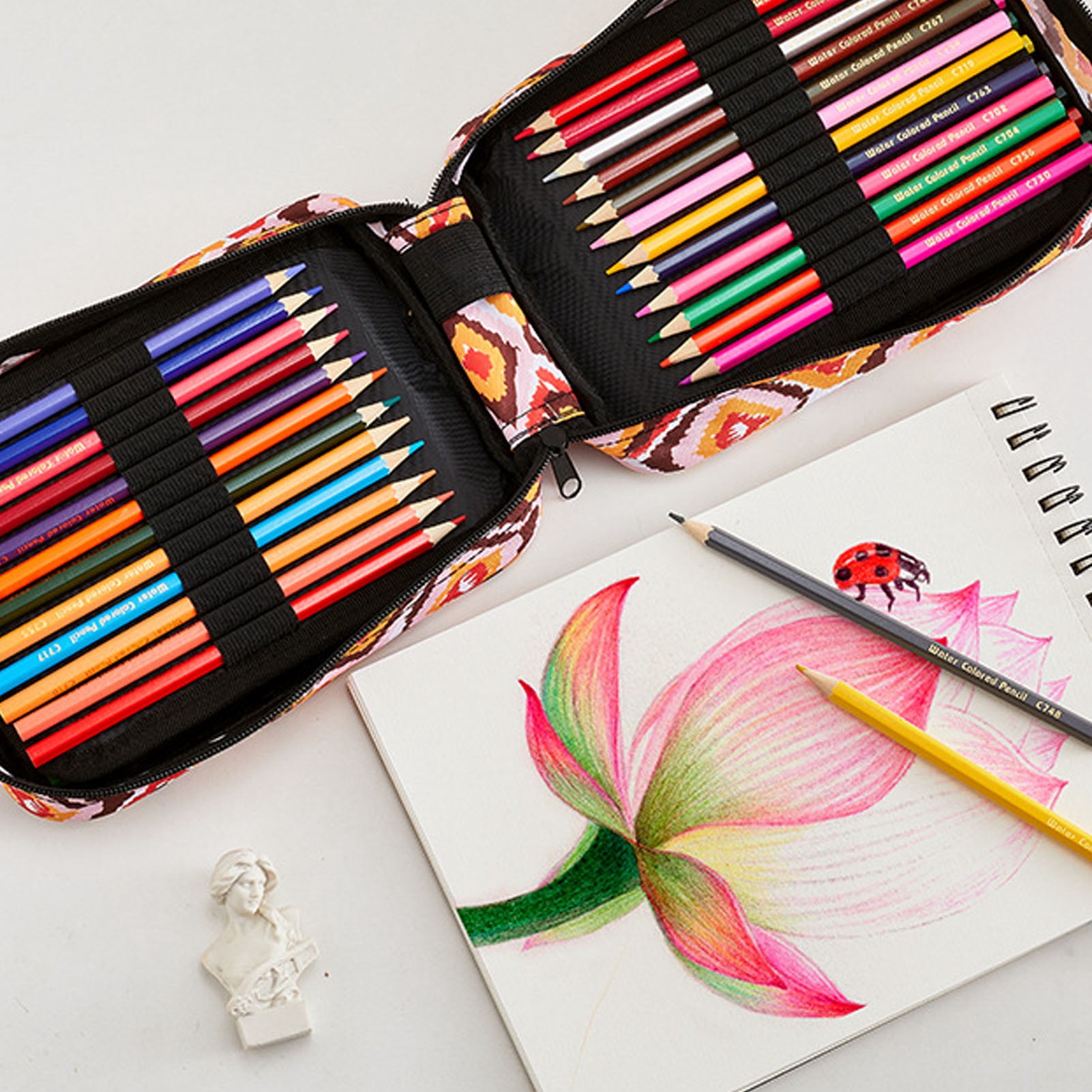 Nieyigj 72 Colors Pencil Set with Portable Nylon Bag, Professional Art Pencils for Coloring, Painting, Sketching, Shading and Drawing (72 Count / 72 Pcs)