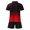 Red, variant on Workout Short Sets Men's 2 Piece Summer Outfits Casual Shirts and Classic Fit Sport Shorts Sets,Red 4XL