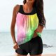 thumbnail image 1 of Trajes de baño tankini para mujer Trajes de baño de dos piezas con espalda de tiras y estampado conservador para mujer Traje de baño de dos piezas para mujer, 1 of 5