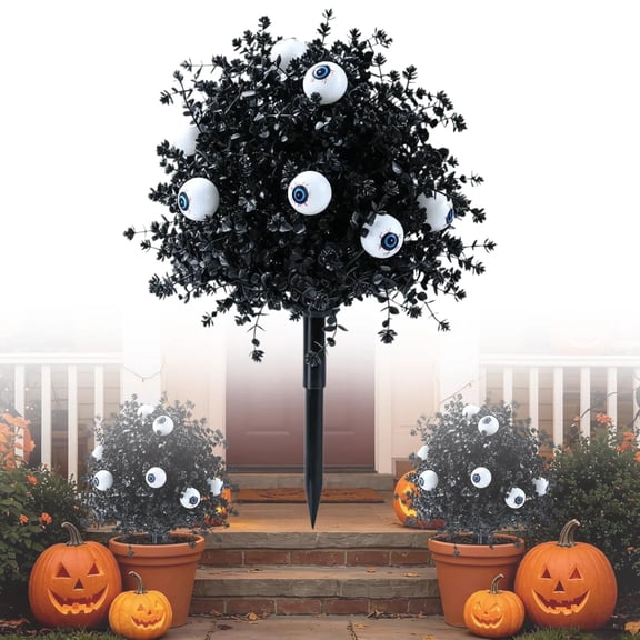 Halloween Artificial Flowers Garden Stake, Spooky Outdoor Indoor Halloween Floral Stake Decor, Seasonal Artificial Flower Stake for Yard Grave Site Home Vase Display