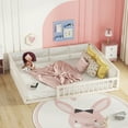 thumbnail image 2 of Euroco Upholstered Full Size Platfrom Bed, Floor Bed with Pillow, Beige, 2 of 12