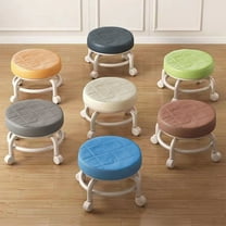 YOTQUSKI Low Rolling Stool, Low Stools for Sitting, Ergonomic Faux Leather with 360° Swivel for Home, Sewing, Shoe Changing