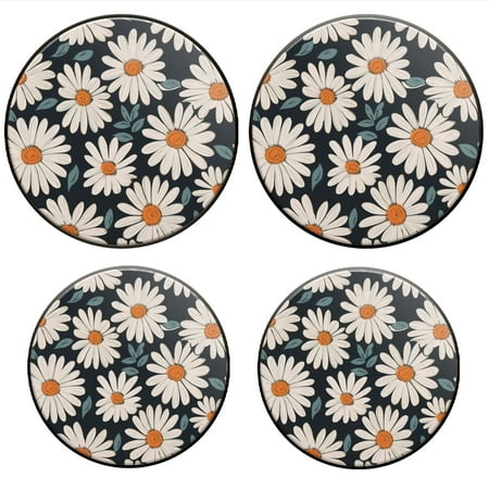 

Bahomeck Gas Stove Burner Cover Set Of 4 White Daisies With Green Leaves Metal Electric Stove Burner Covers Protecting Gas Stoves Kitchen Decor，8 Inch And 10 Inch