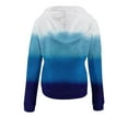 thumbnail image 5 of Womens Drawstring Hoodies with Buttons Pocket Gradient Color Trendy Casual Hooded Sweatshirt Long Sleeve Pullover (M, Blue), 5 of 6