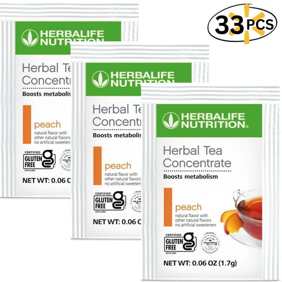 Herba life. Herbal Tea Concentrate: Peach Flavor Gluten Free, Naturally Flavored (33 Packets)