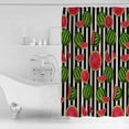 thumbnail image 4 of Small Stall Shower Curtain 36x78 Inch Narrow Half Size Red Green Watermelon Bath Curtains Bathroom Decor Botanical Black White Stripe Vintage Waterproof Fabric Shower Curtain Set with Hooks 36 Inch, 4 of 6