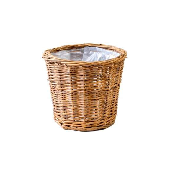MInHoues Handwoven Wicker Planter Basket, Natural Rattan Desktop Storage Flower Pot for Living Room Garden, Rustic Woven Pothos Plant Container for Home Office Decor, 6.69 x 5.51"