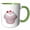Green/White, variant on 3drose, Cute Pink and White Heart Cupcake Illustration, 11oz Magic Transforming Mug