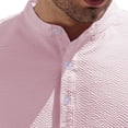 thumbnail image 4 of Stamzod Men Shirts Fashion Solid Color Stand-Up Long Sleeve Shirt Daily Casual Loose Work Shirts for Men Pink S, 4 of 7
