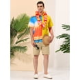 thumbnail image 3 of INSPIRE CHIC Camisas de patchwork con bolsillo en el pecho y manga corta con botones y estampado hawaiano para hombre Amarillo M, 3 of 6