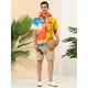 thumbnail image 3 of INSPIRE CHIC Camisas de patchwork con bolsillo en el pecho y manga corta con botones y estampado hawaiano para hombre Amarillo M, 3 of 6