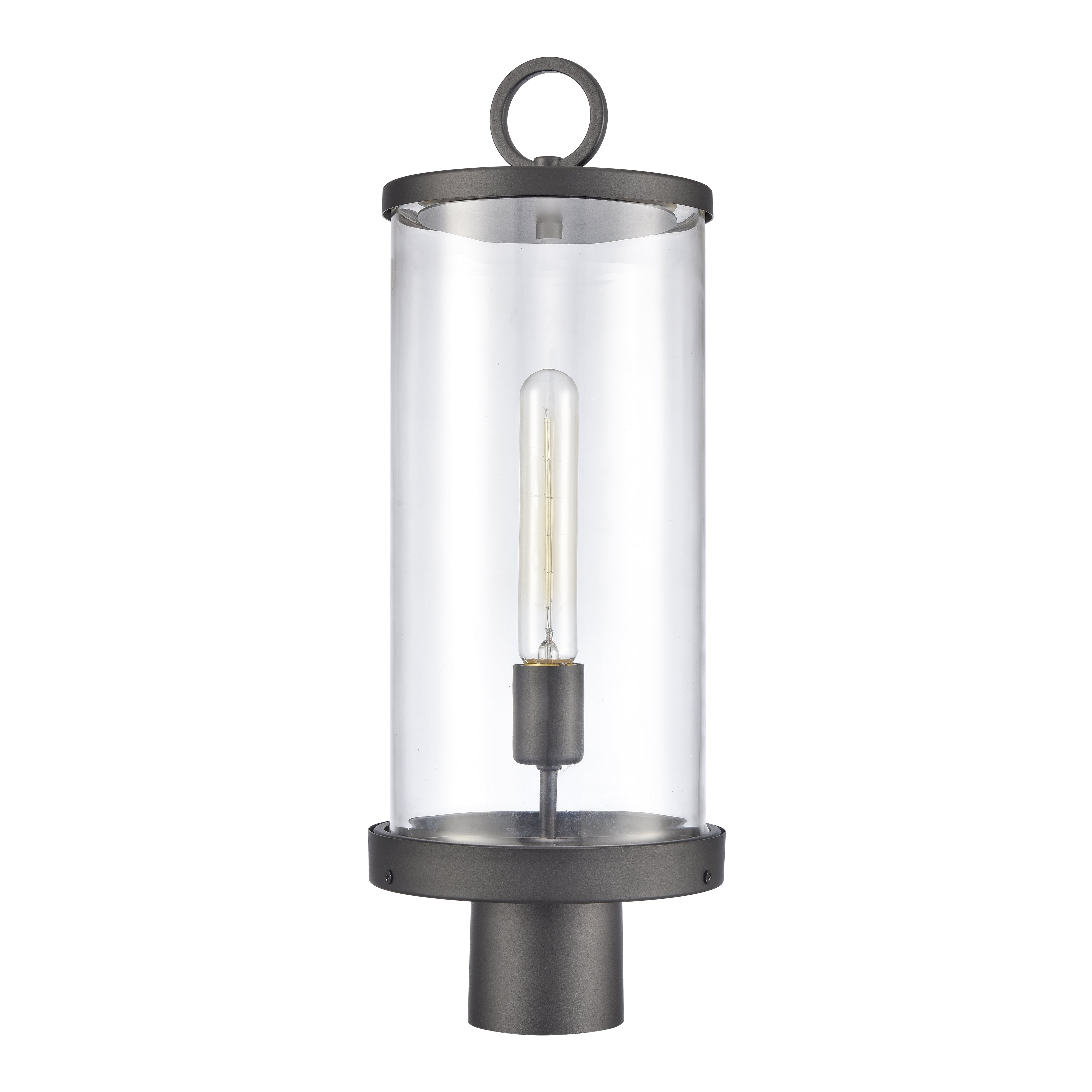 Elk Home Hopkins 20.75-inch High 1-Light Outdoor Post Light in Charcoal Black