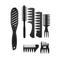 thumbnail image 4 of Juego de 7 peines y cepillos para peinar cabello para hombres: cepillo giratorio para dar volumen y cepillo ventilado para secar con secador, color, 4 of 8