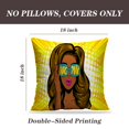thumbnail image 2 of LALILO Throw Pillow Covers Beautiful Pop Art Girl Surprised Face Cushion Cover 18" x 18", 2 Pack, 2 of 6