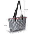 thumbnail image 3 of Bolso de hombro con entramado rómbico, bolso acolchado de algodón a la moda para el trabajo gris Sywqhk Para Estrenar, 3 of 3