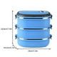 thumbnail image 2 of melotizhi Thermal Lunch Box For Food Portable Keep Warm Lunch Container For Kid Adult To School Work Stainless Insulated Lunch Box Microwave Food Containers, 3 Layer Blue, 2 of 3