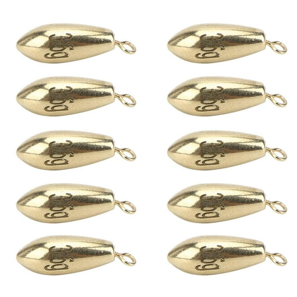 Greensen 10Pcs Portable Reusable Rotation Fishing Weights Sinkers Tackle  Accessory Golden,Sinker Weight,Metal Fishing Weight 