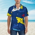 thumbnail image 2 of Disketp Hawaiian Shirts For Men,Cartoon Shark Print Mens Casual Short Sleeve Button Down Shirts Beach Shirt, 2 of 7