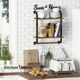 thumbnail image 6 of Wall Mounted Bathroom Shelves, Rustic Farmhouse Pipe Shelf with Industrial Style, 2-Tier Floating Shelf for Home Decor, Brown (17.3 Inch), 6 of 6